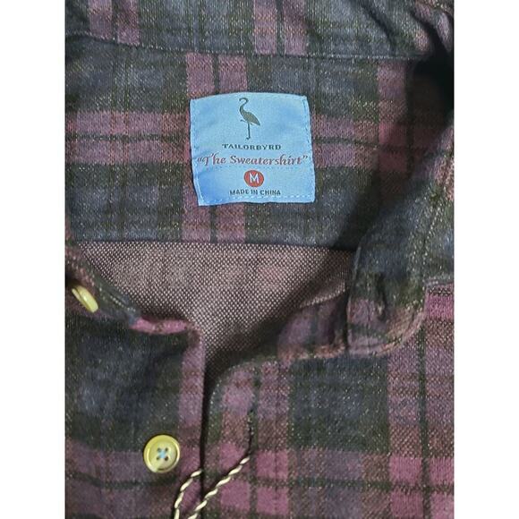 TailorByrd "The Sweatshirt" size Medium in color "Berry" Purple Plaid Lumberjack - Picture 10 of 16